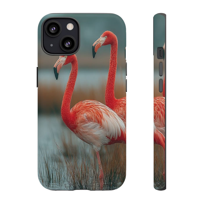 Drie Flamingo’s in Moeras