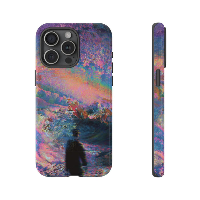 Abstracte Kleurrijke Kosmische Scene met Silhouet