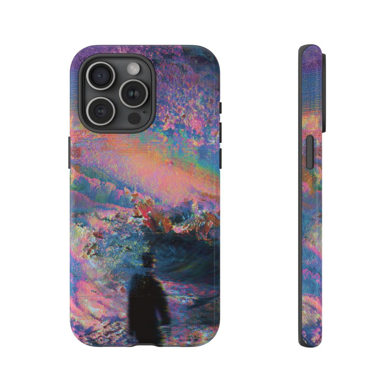 Abstracte Kleurrijke Kosmische Scene met Silhouet