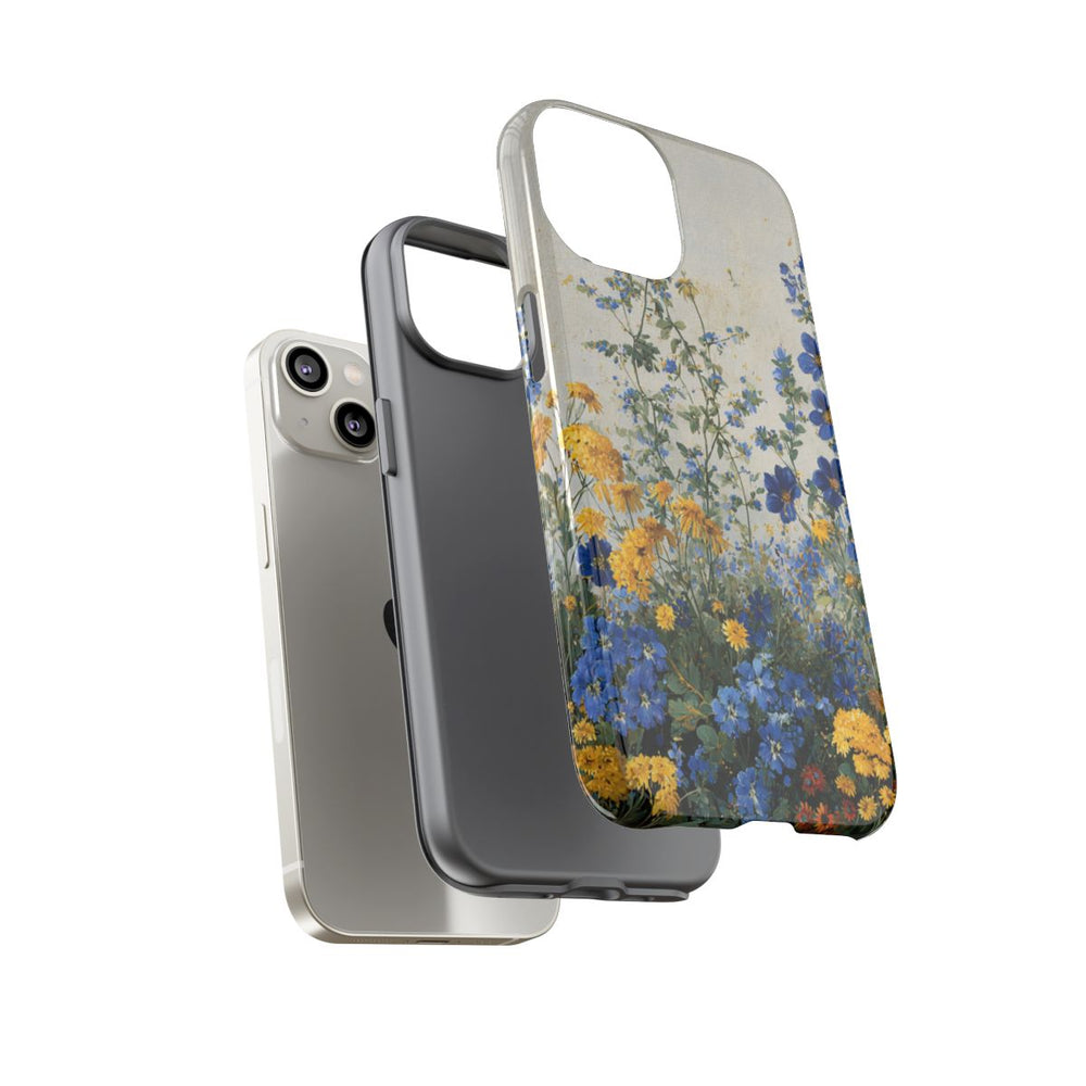 Blauwe en Gele Wilde Bloemen