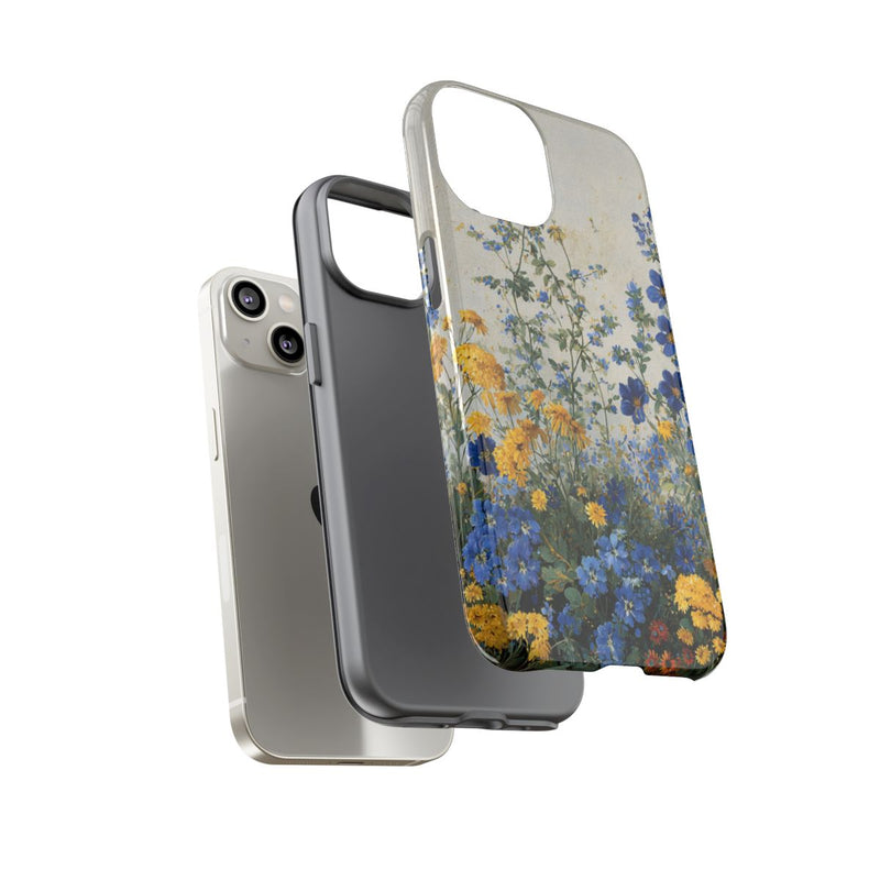 Blauwe en Gele Wilde Bloemen