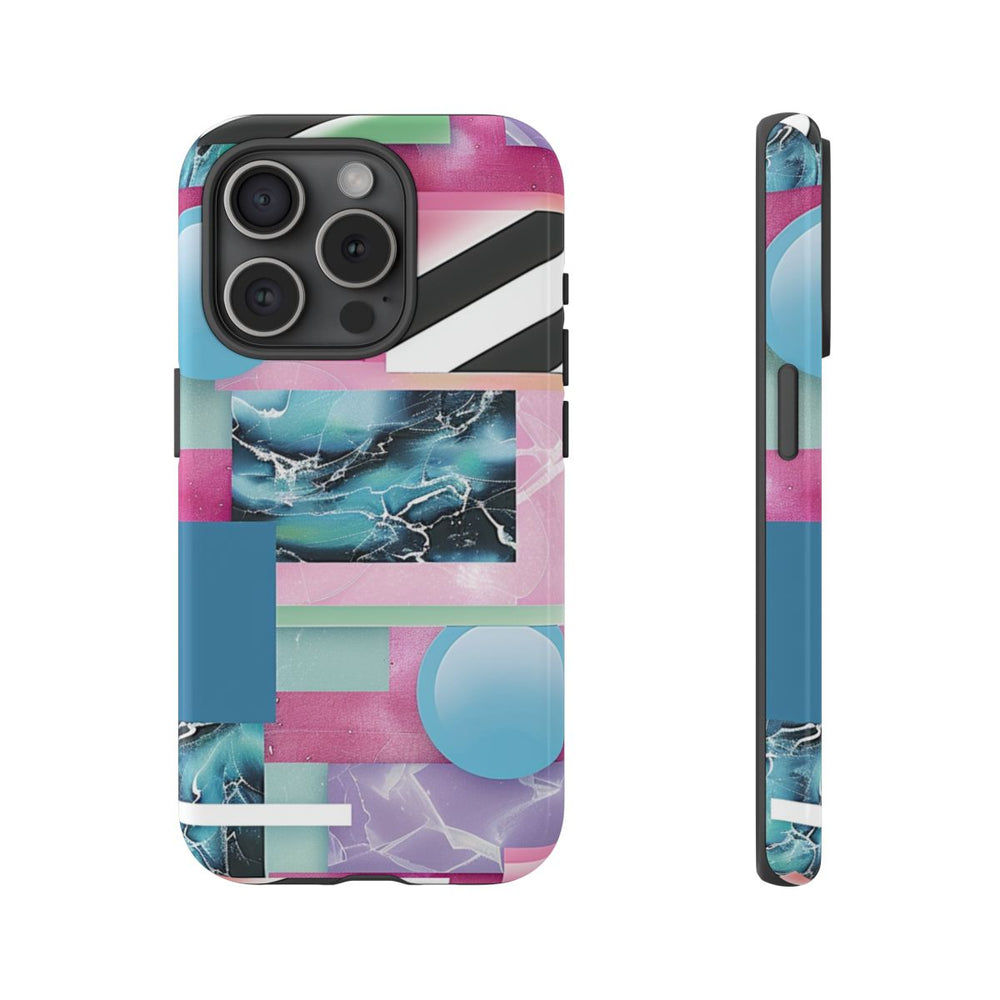 Abstract Geometrisch Patroon in Roze en Blauw