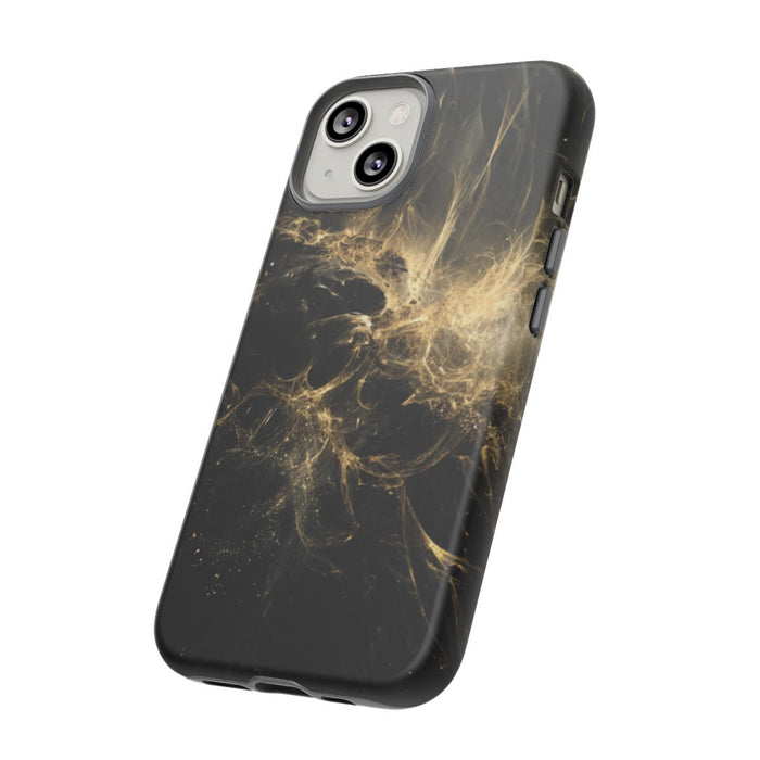 Abstracte Kosmische Gouden en Zwarte Swirls