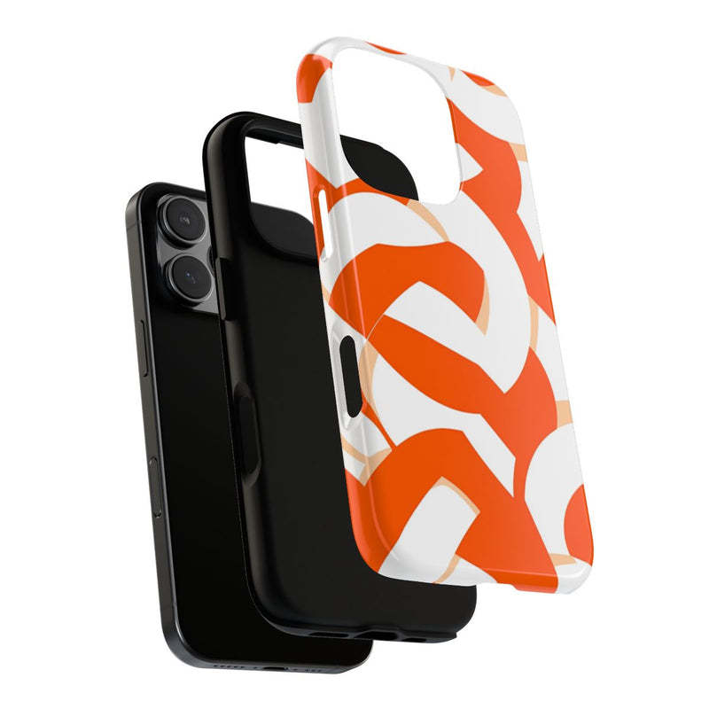 Oranje en Wit Geometrisch Patroon