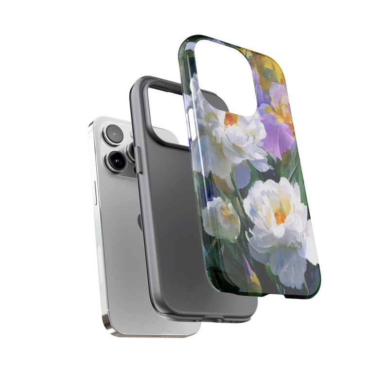 Grote Witte Pioenen en Lila Irissen