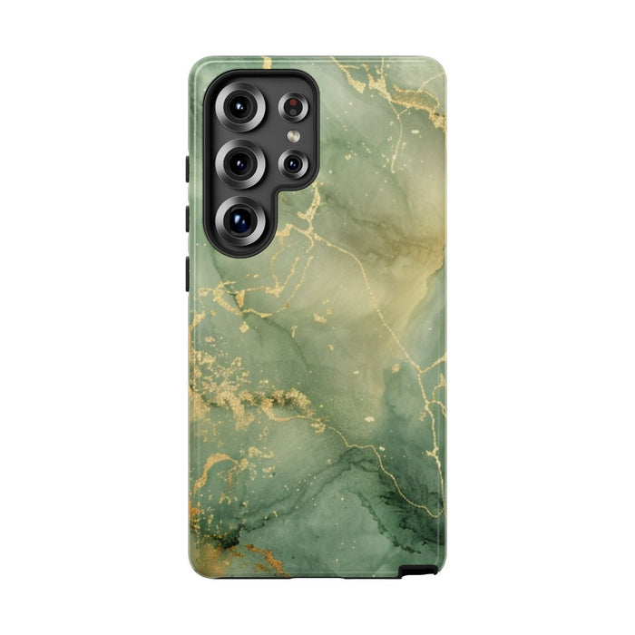 Groene en Gouden Marmer Abstract