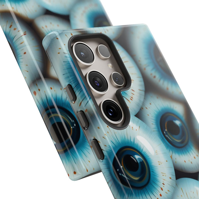 Glanzend Hoesje met Blauw Oogpatroon