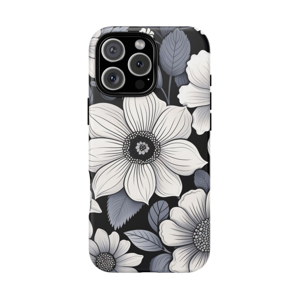 Zwart-Wit Bloemenpatroon