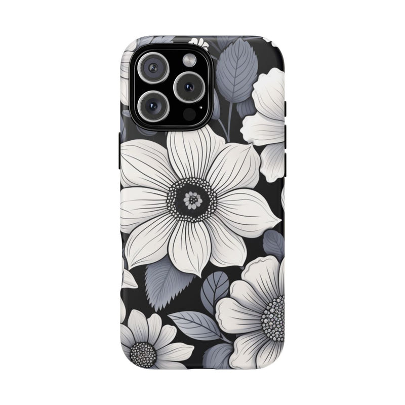 Zwart-Wit Bloemenpatroon