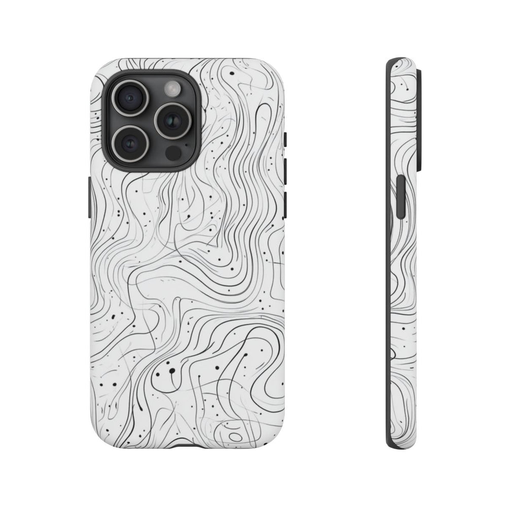 Abstract Zwart-Wit Golvend Lijnenpatroon