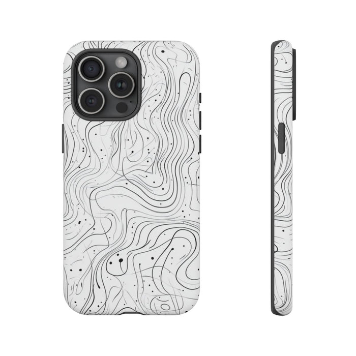 Abstract Zwart-Wit Golvend Lijnenpatroon