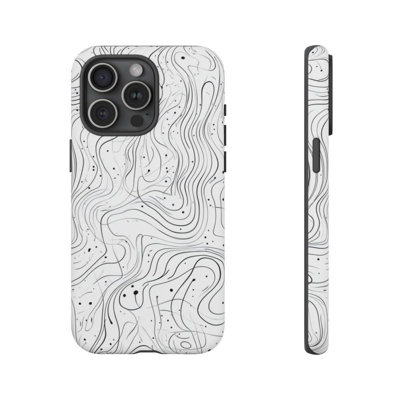 Abstract Zwart-Wit Golvend Lijnenpatroon