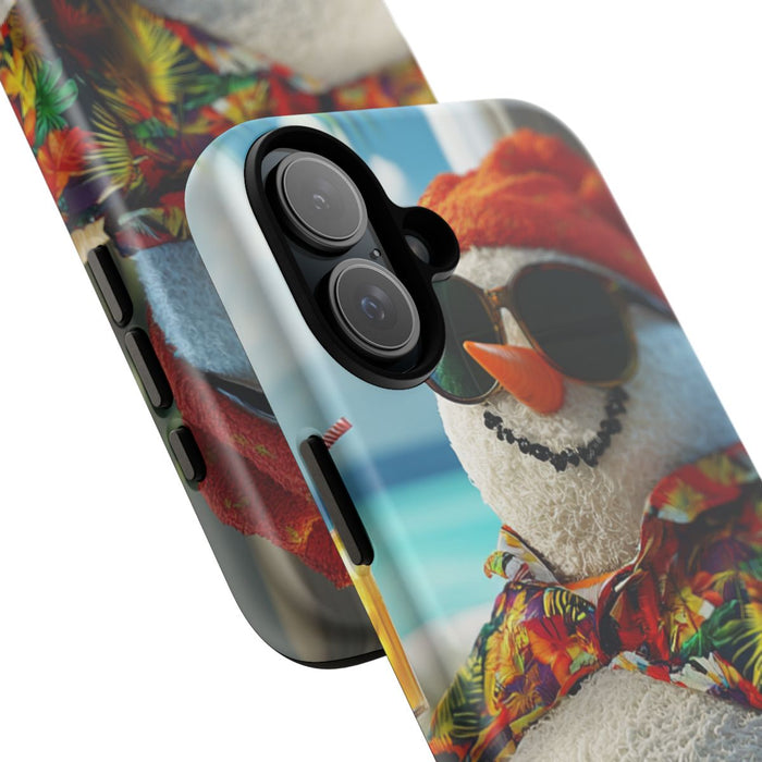 Sneeuwpop met Hawaïshirt en Zonnebril die Ontspant