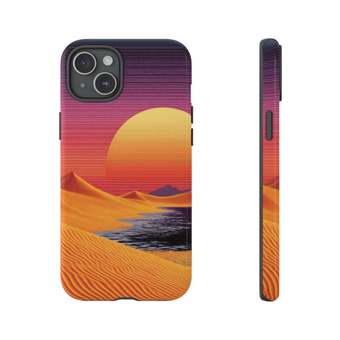 Zonsondergang boven Oranje Zandduinen met Retro Zon