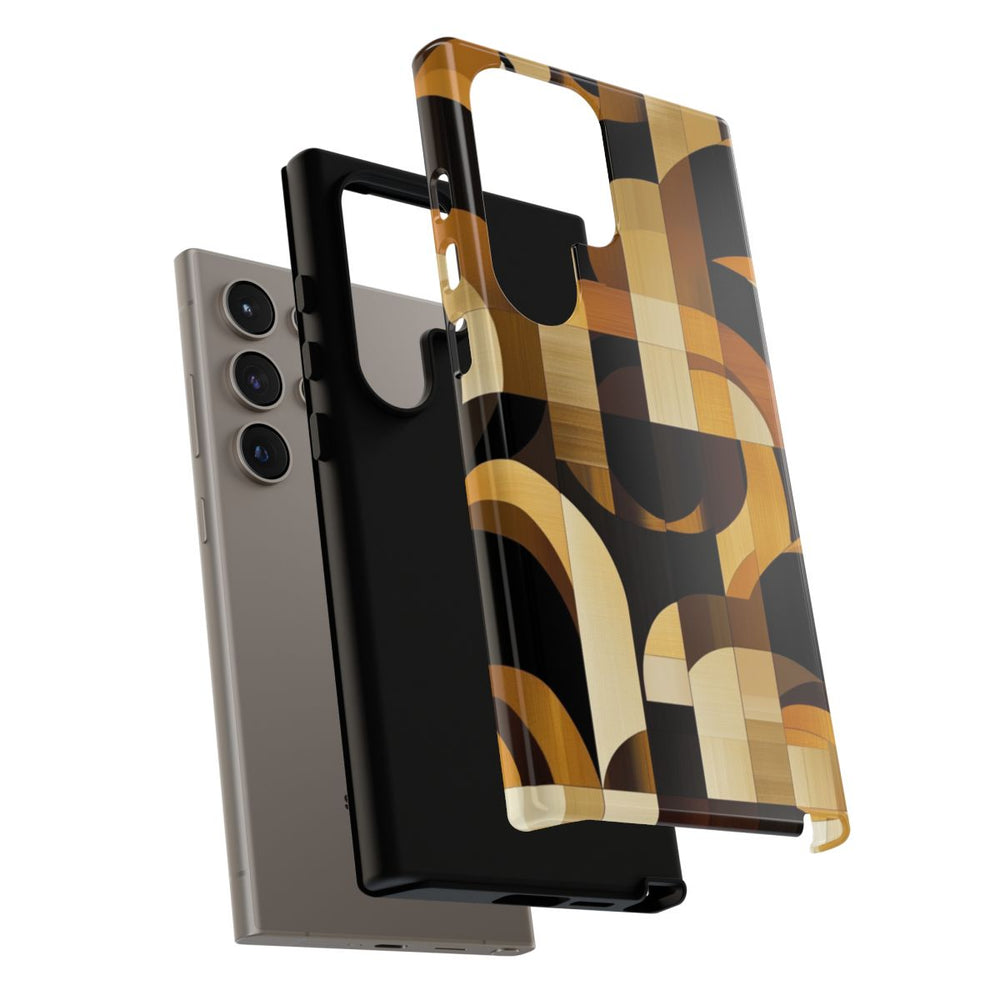 Geometrisch Bruin-Goud Art Deco Patroon