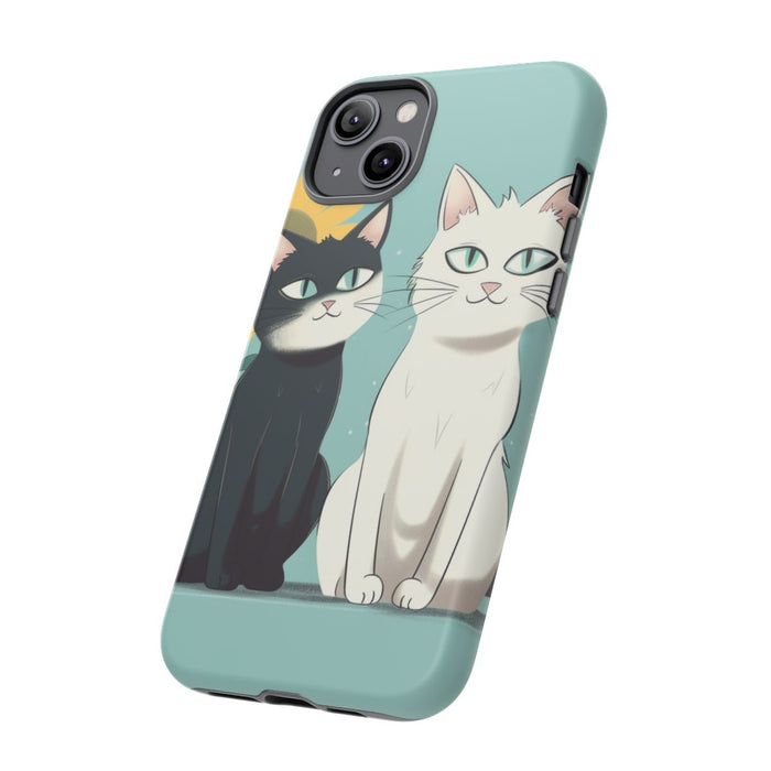 Twee Cartoonkatten met Zonnebloem