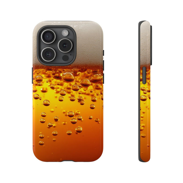 Amberkleurige Bierbellen van Dichtbij