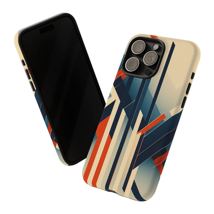 Geometrisch Abstracte Lijnen in Oranje en Blauw