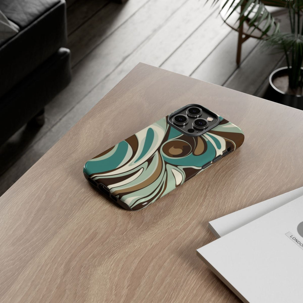 Abstracte Swirl in Teal en Bruin