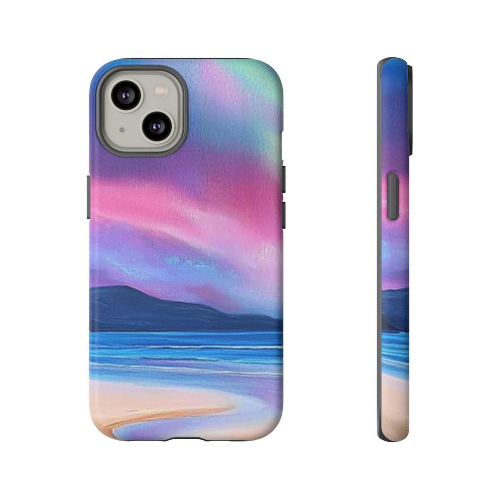 Noorderlicht Boven Rotsachtige Kust en Strand