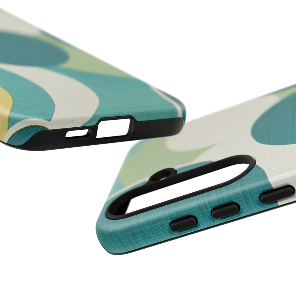 Retro Patroon met Blauwe en Gele Cirkels