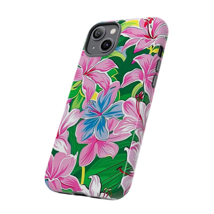 Roze en Blauwe Bloemenprint