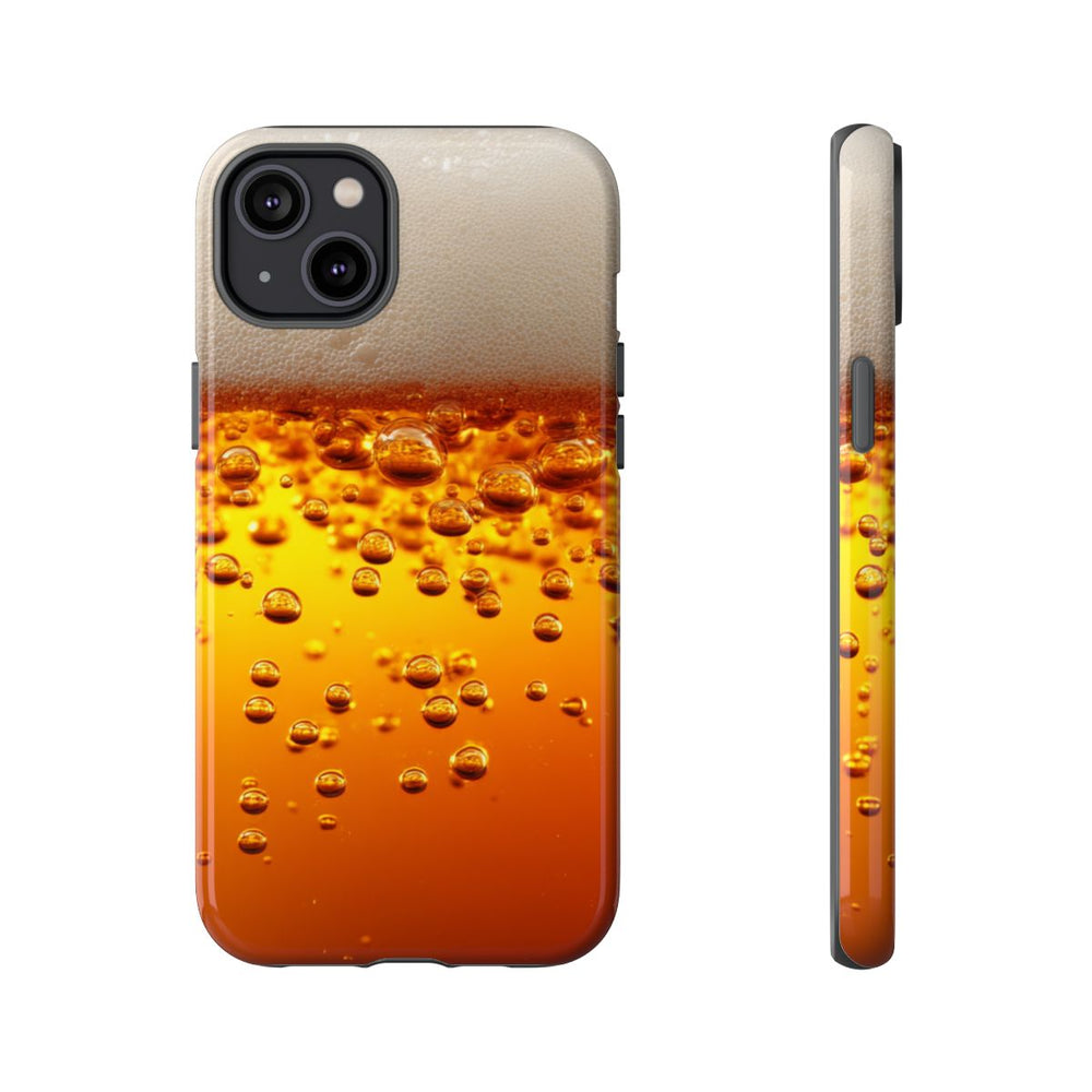 Amberkleurige Bierbellen van Dichtbij