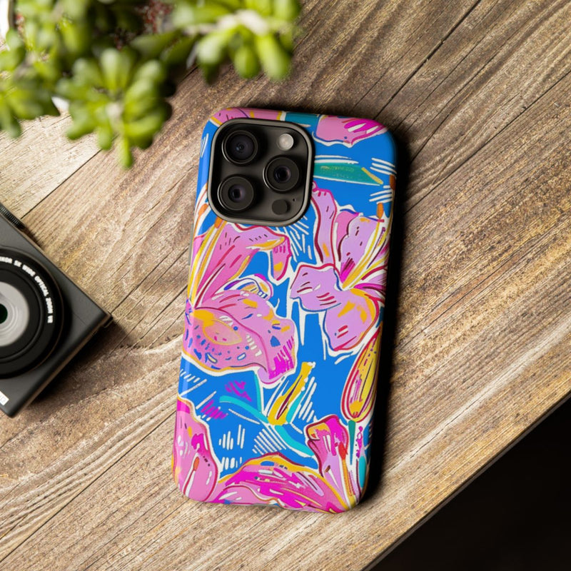 Felroze en Gele Bloemenprint