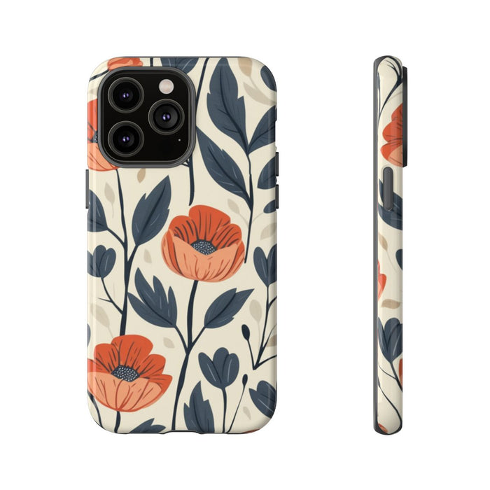 Oranje en Blauwe Bloemenpatroon