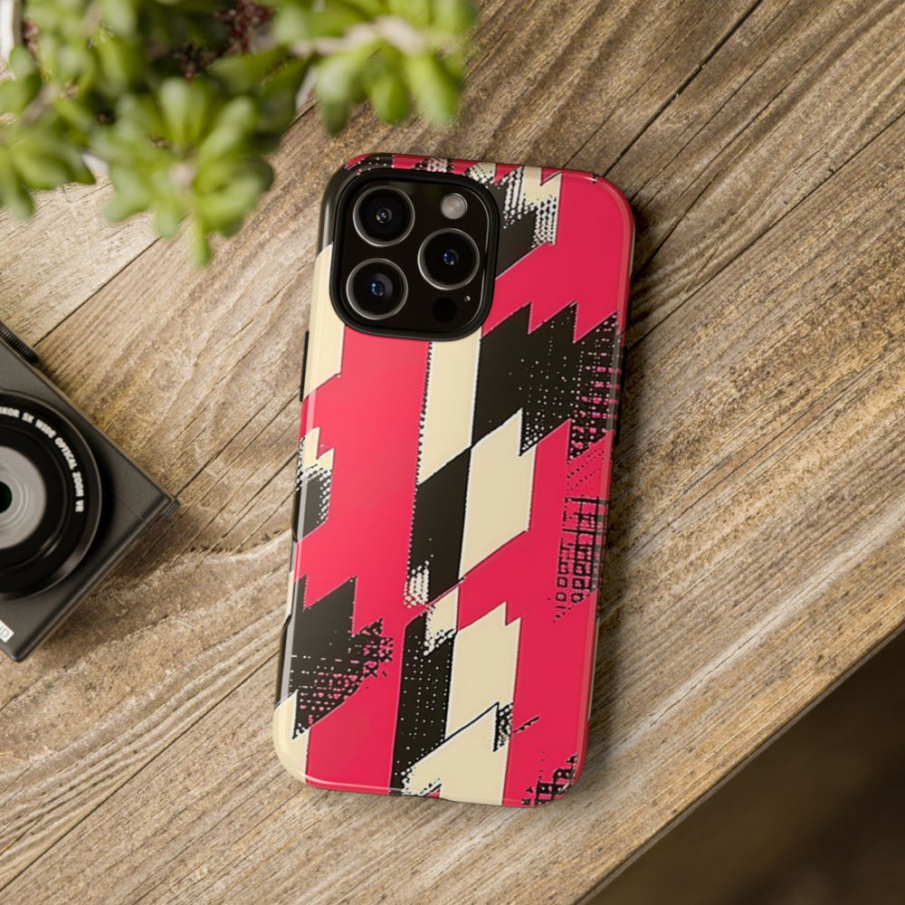 Roze en Zwart Pied-de-Poule Patroon