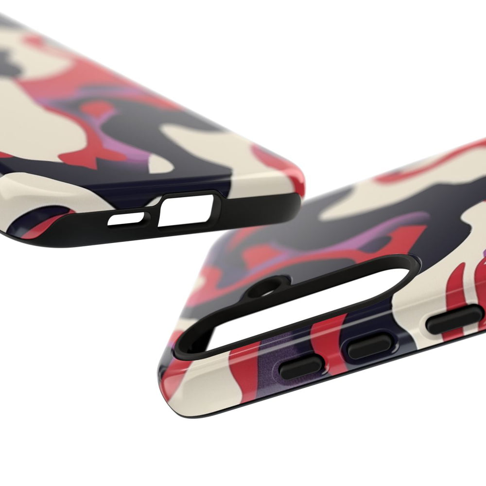 Abstract Rood-Zwart-Crème Patroon