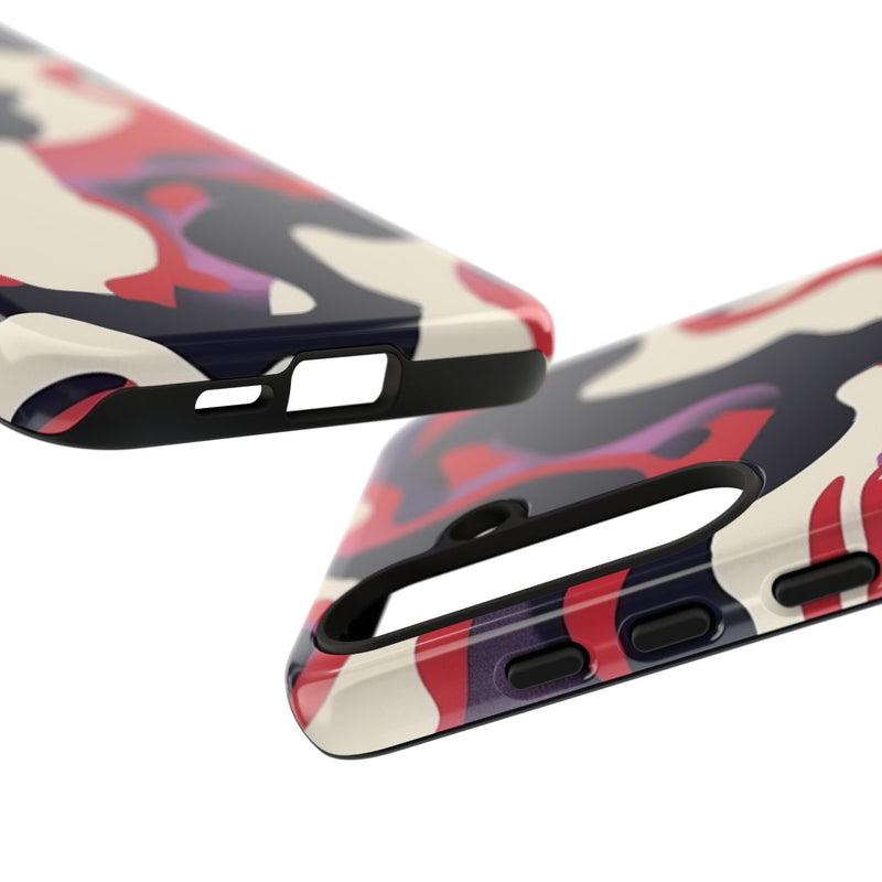 Abstract Rood-Zwart-Crème Patroon