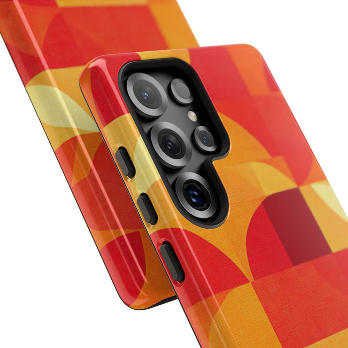 Geometrisch Rood- en Oranje-Patroon