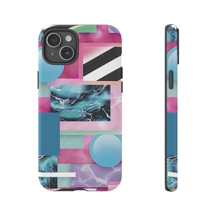 Abstract Geometrisch Patroon in Roze en Blauw