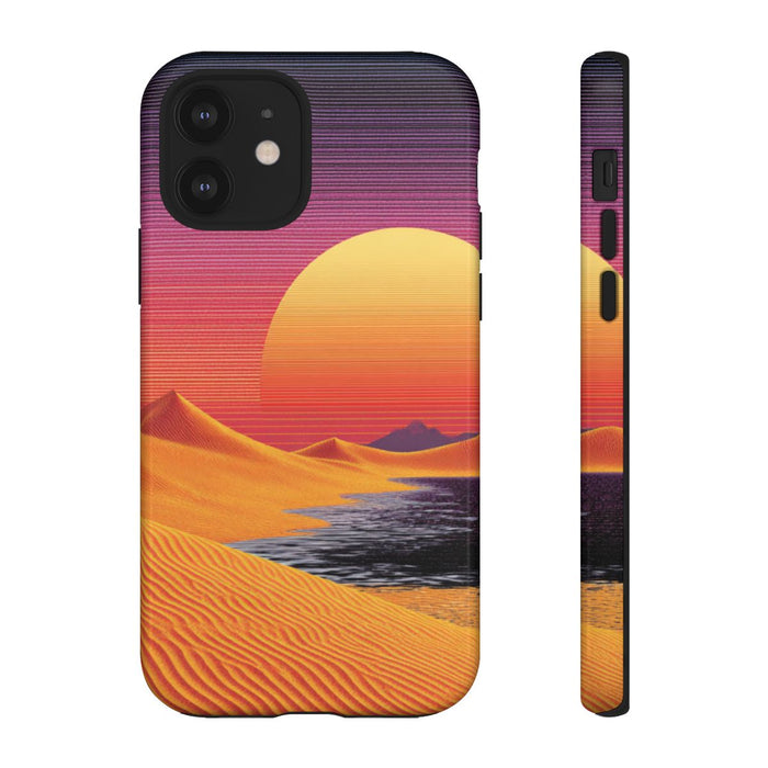 Zonsondergang boven Oranje Zandduinen met Retro Zon