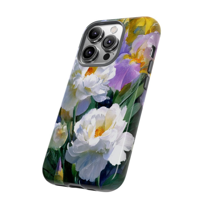 Grote Witte Pioenen en Lila Irissen