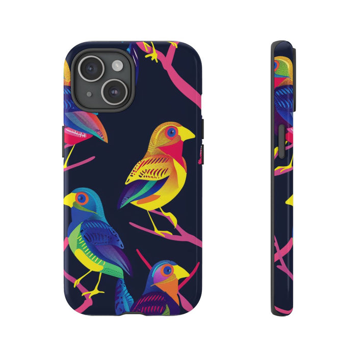 Neonkleurige Vogels op Takken