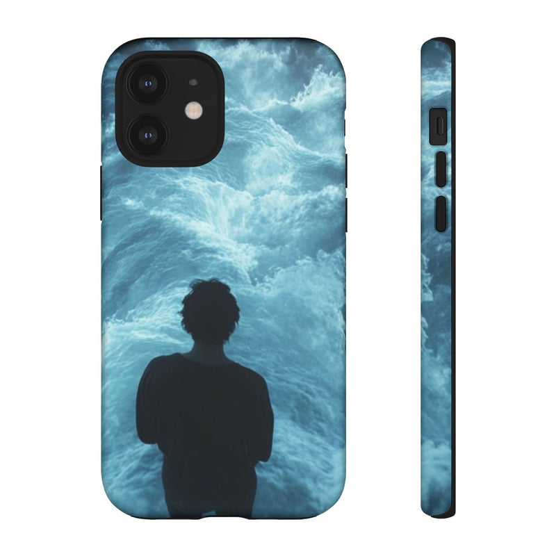 Persoon Tussen Blauwe Watergolven