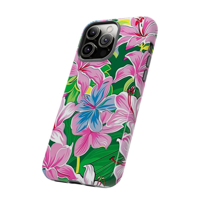 Roze en Blauwe Bloemenprint
