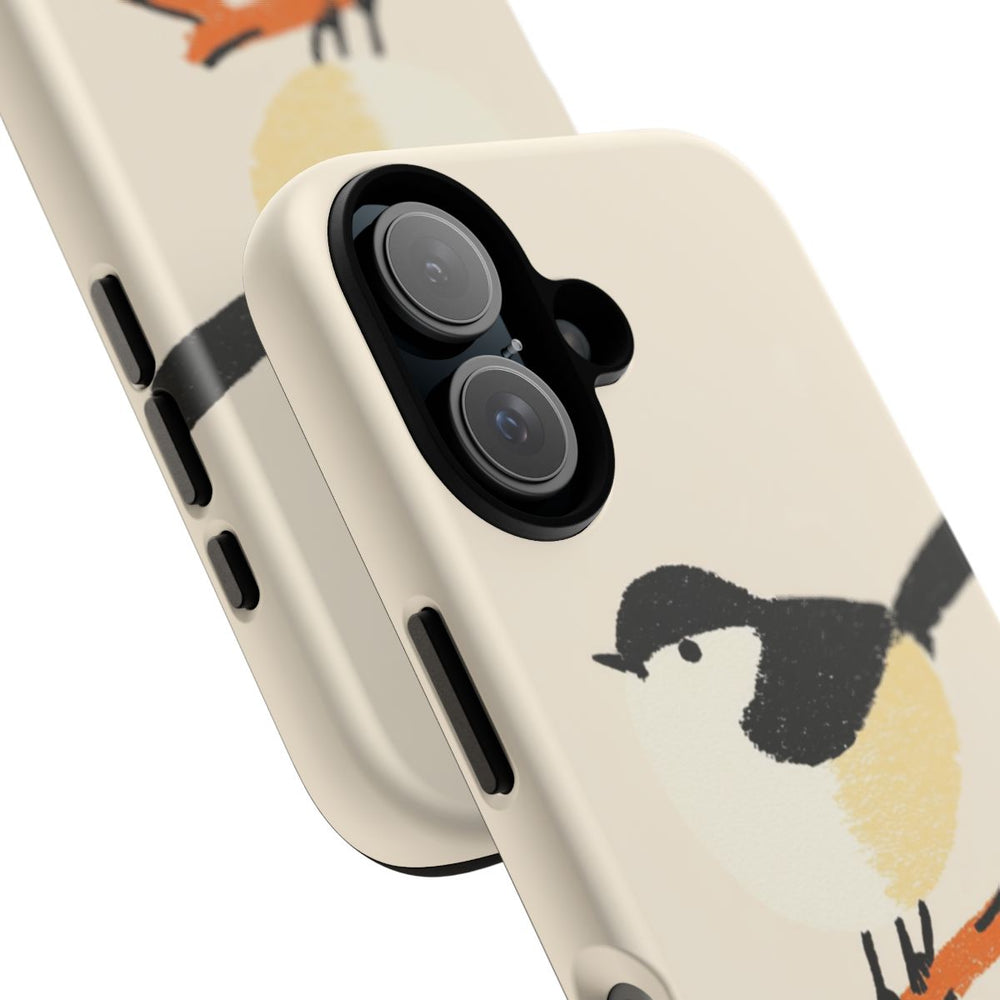 Minimalistische Vogelillustratie op Tak