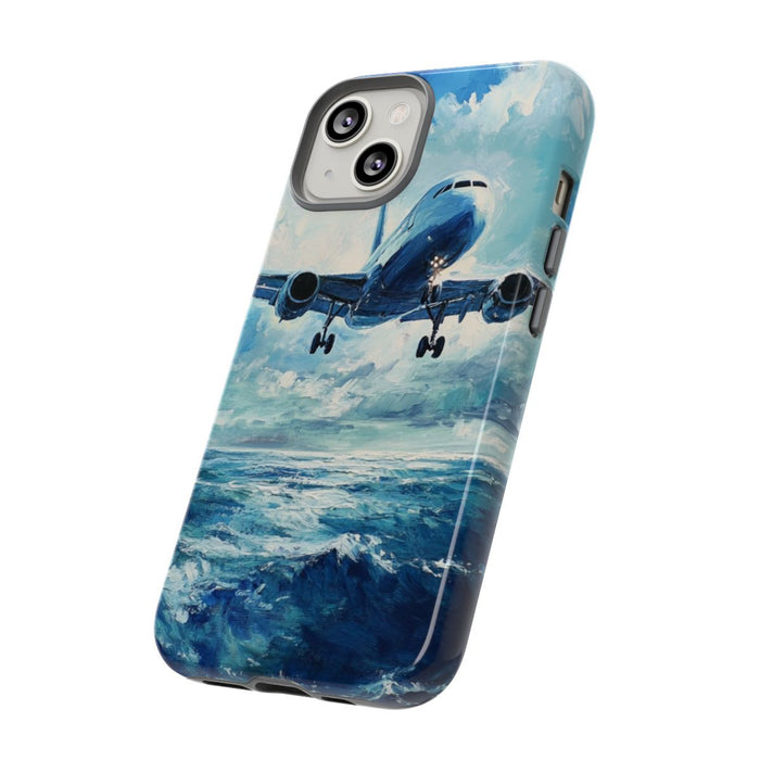 Vliegtuig Boven Oceaan Olieverfschilderij