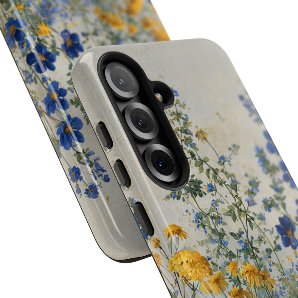 Blauwe en Gele Wilde Bloemen