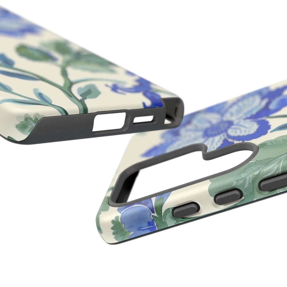 Blauw Waterverf Bloemenpatroon
