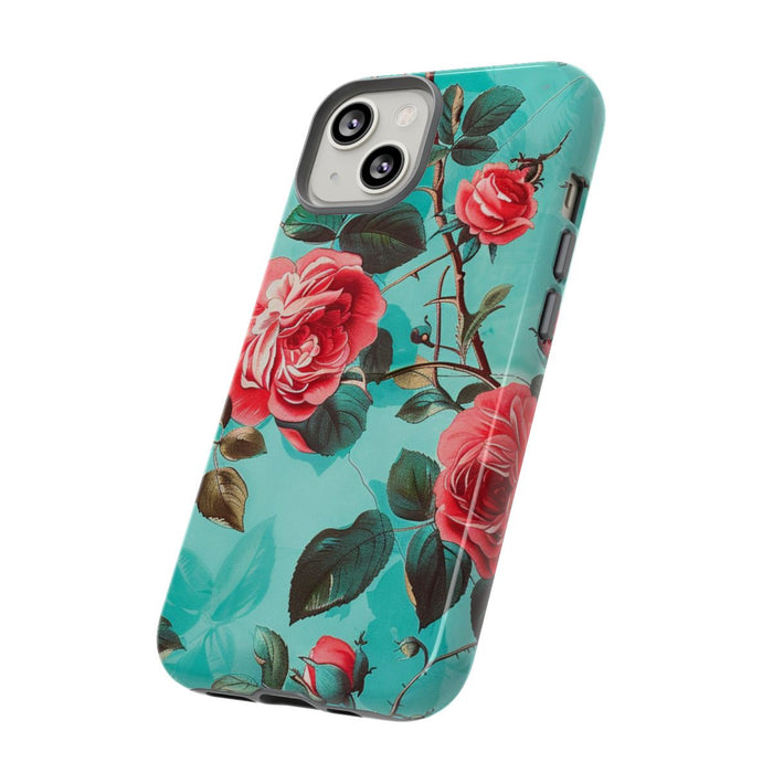 Rode Rozen op Turquoise Achtergrond