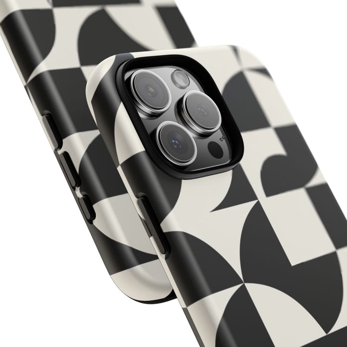 Zwart-Wit Geometrisch Abstract Patroon