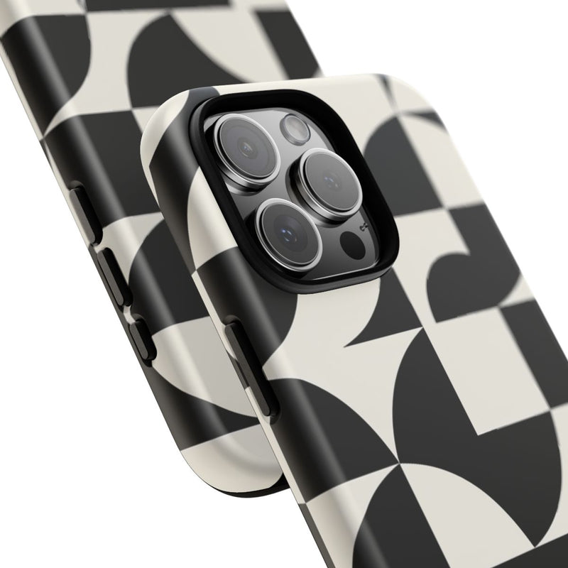 Zwart-Wit Geometrisch Abstract Patroon