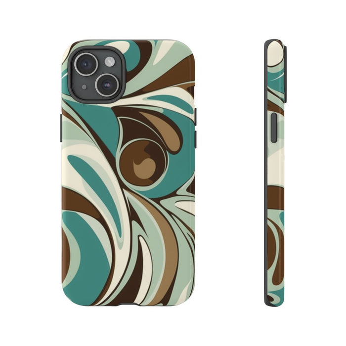 Abstracte Swirl in Teal en Bruin