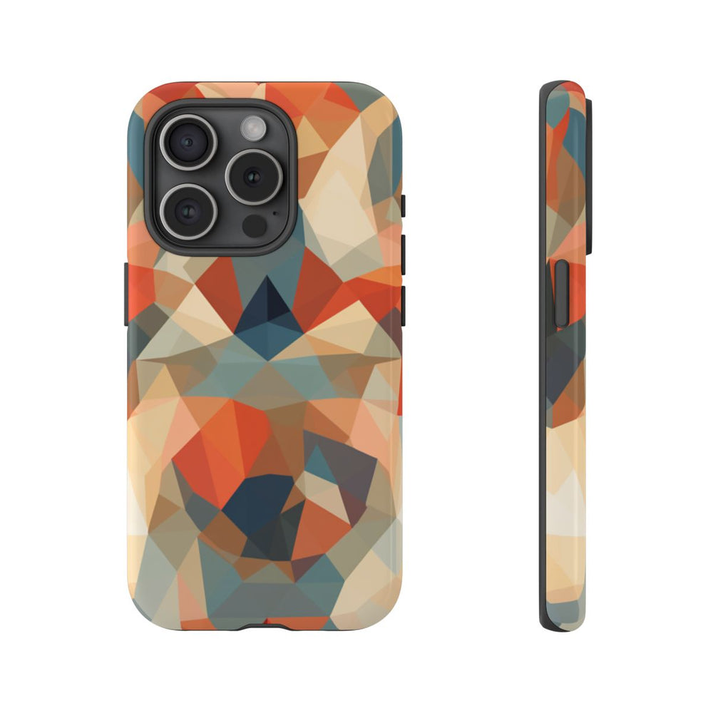 Geometrisch Abstract Patroon in Gedempte Warme Kleuren