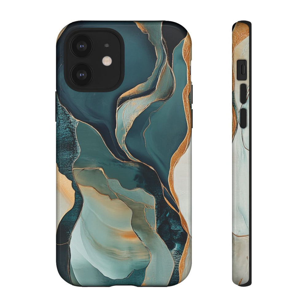 Abstracte Organische Vormen met Gouden Accenten