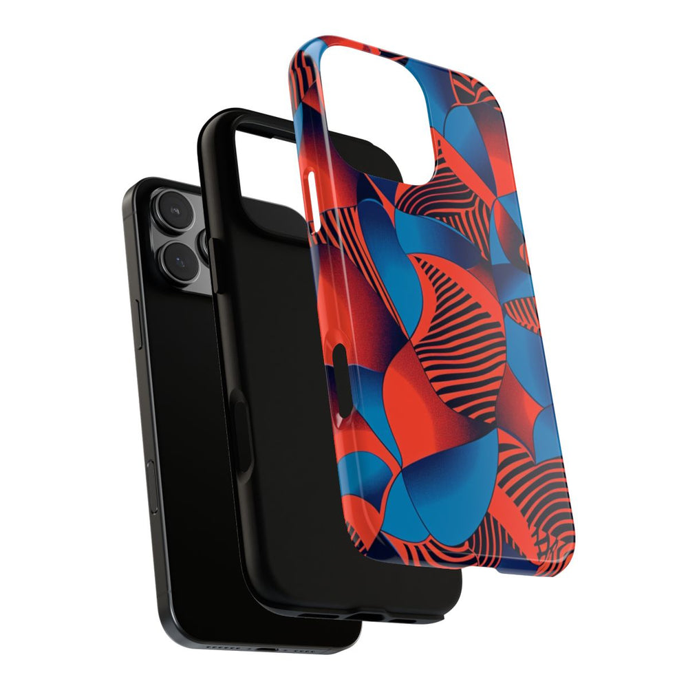 Levendig Rood-Blauw Abstract Patroon